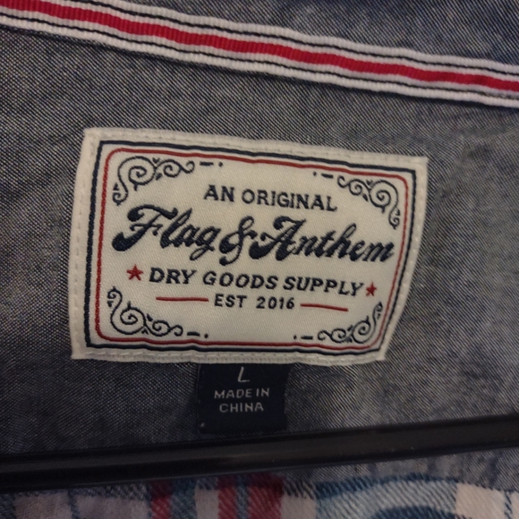 Flag & Anthem red white and blue women's flannel size L - Picture 2 of 3